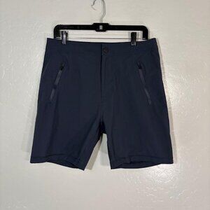 Mack Weldon Shorts Mens Medium Blue 5.5 Inseam Athletic Zip Pockets Running